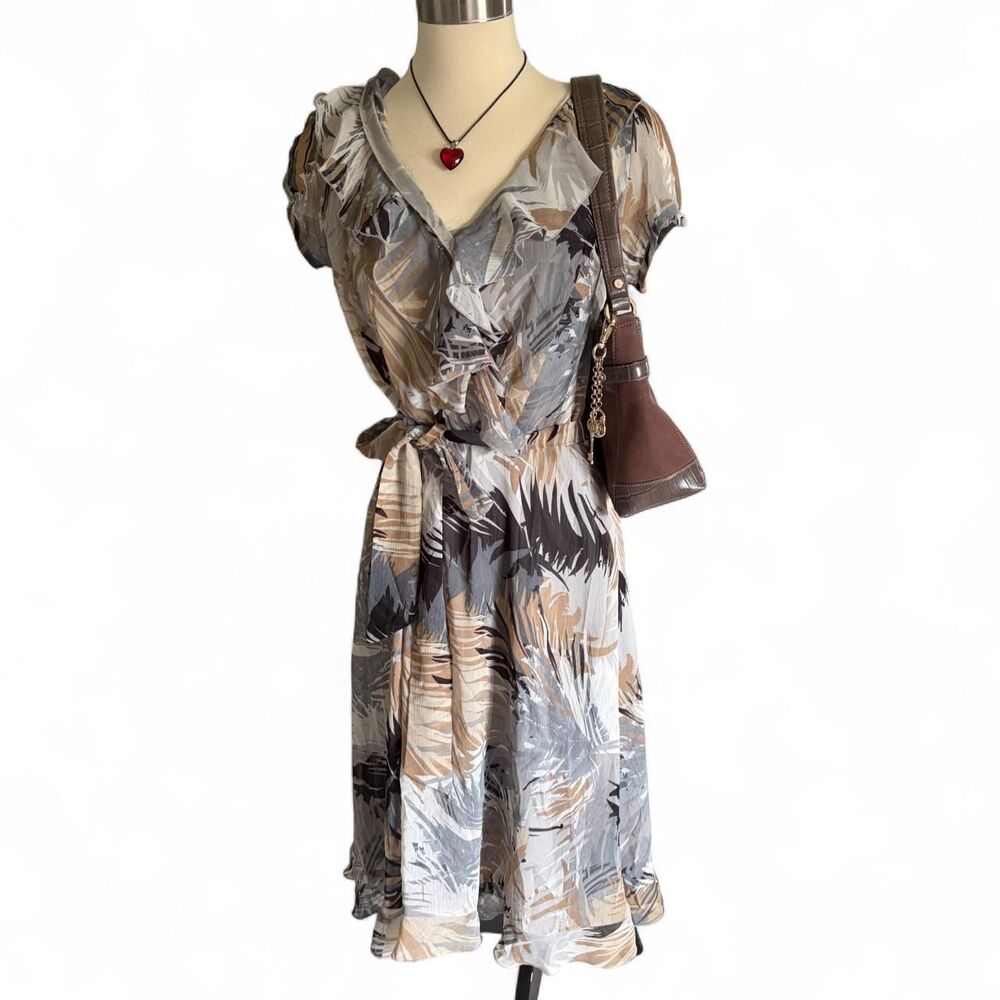 Unbranded Women's Brown and Grey Dress